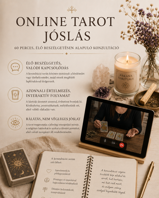 Online tarot jóslás – 60 perces személyes konzultáció