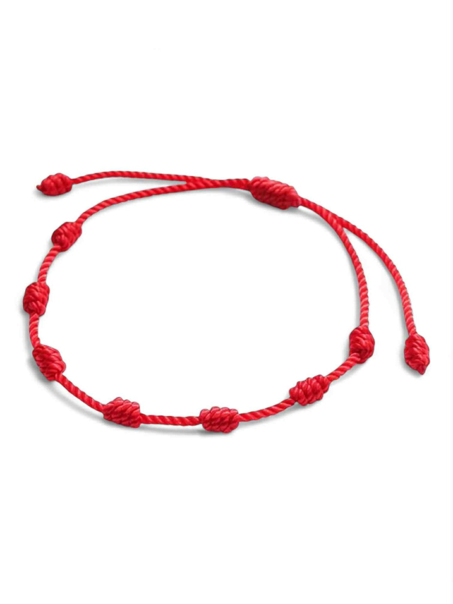 🔴 7 csomós Piros Áldáskarkötő – A Védelem Fonata