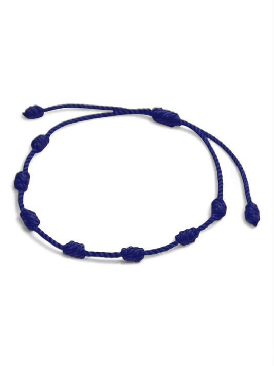 💙 7 Csomós Kék Áldáskarkötő – A Testi-Lelki Egyensúly Fonata