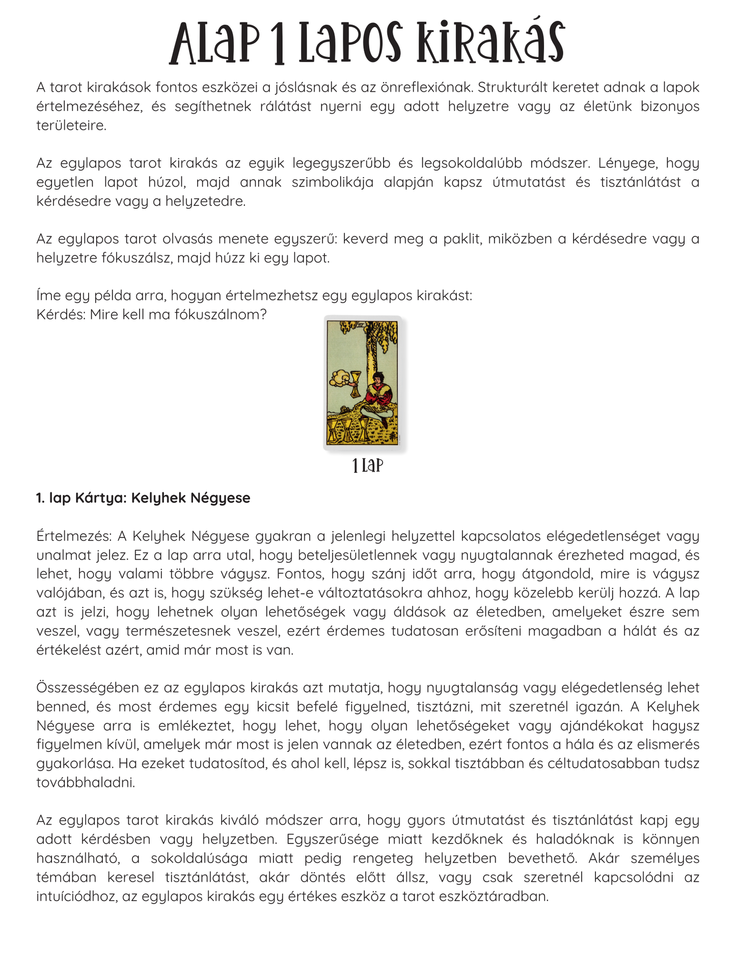 Tarot útmutató - digitális könyv