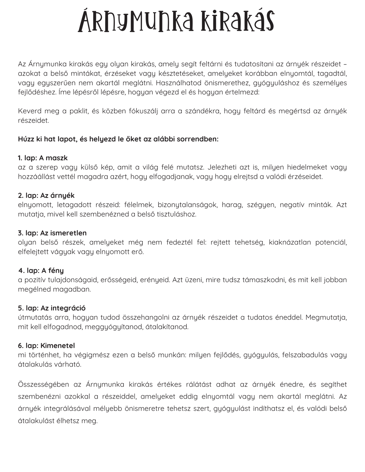 Tarot útmutató - digitális könyv