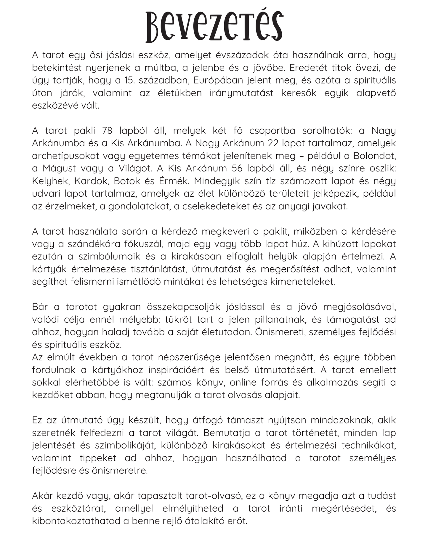 Tarot útmutató - digitális könyv