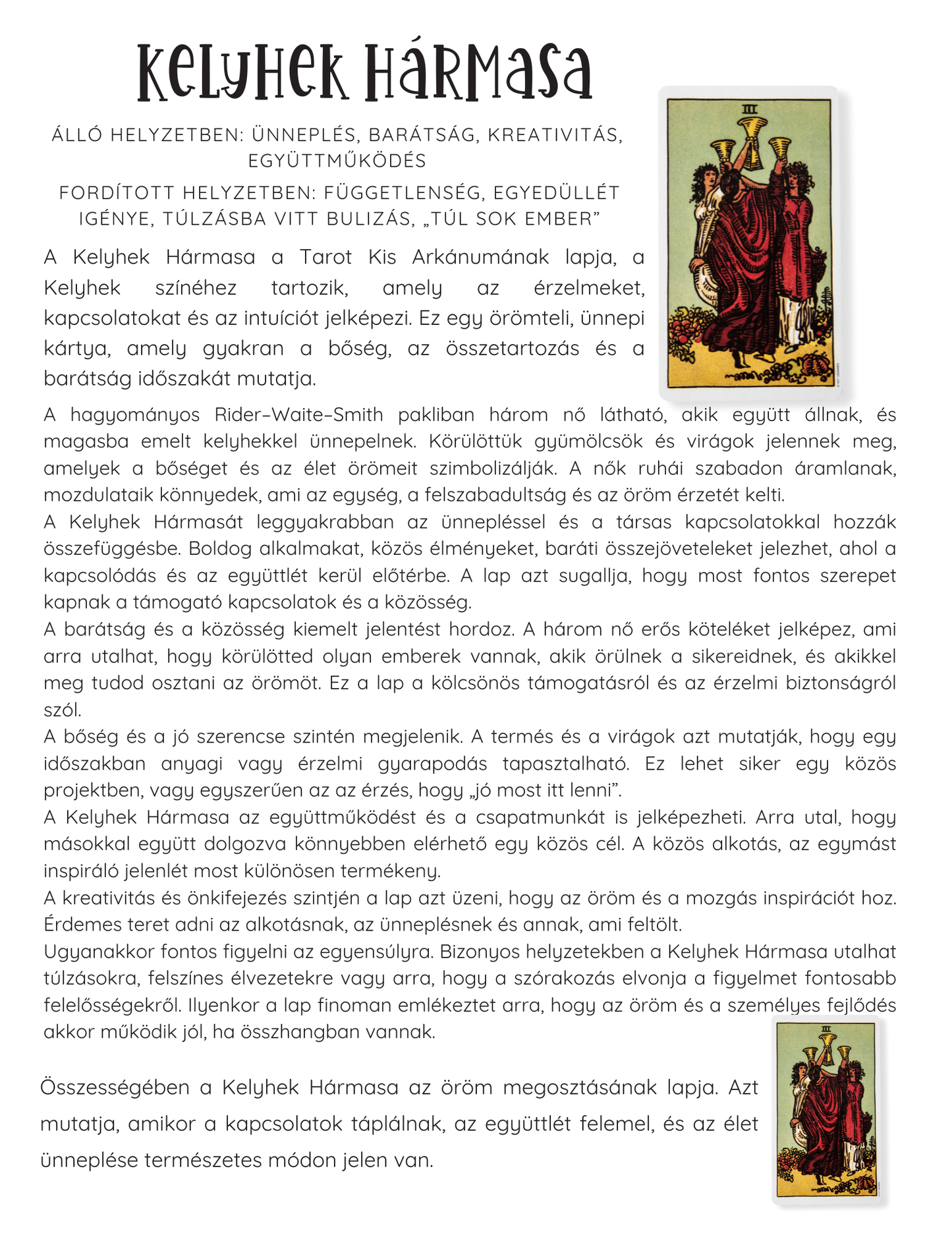 Tarot útmutató - digitális könyv