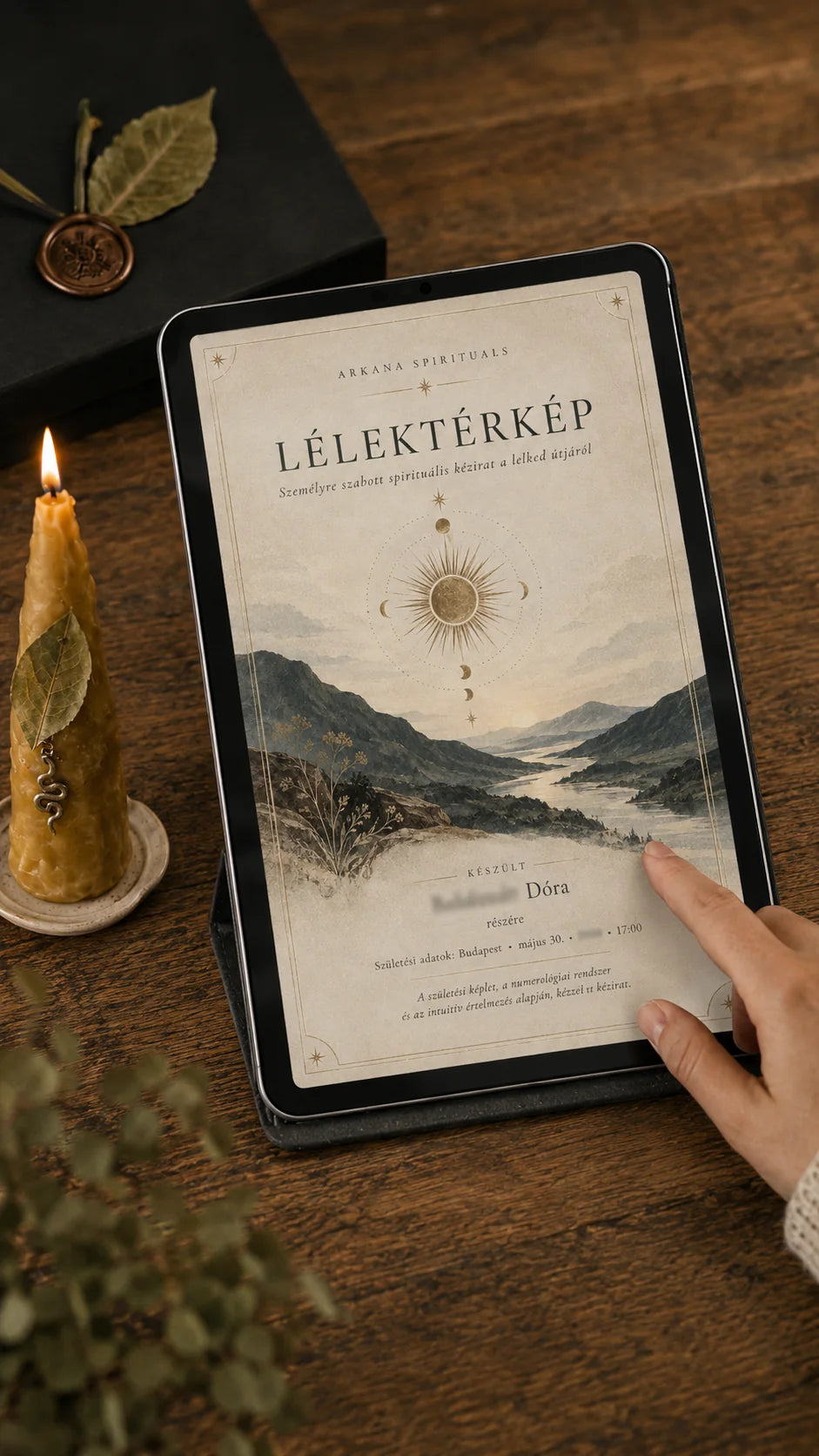 ARKANA Lélektérkép tableten, személyre szabott digitális kézirat