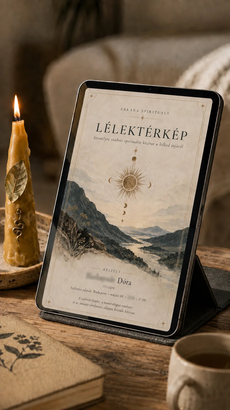 Személyre szabott ARKANA Lélektérkép digitális kézirat tableten